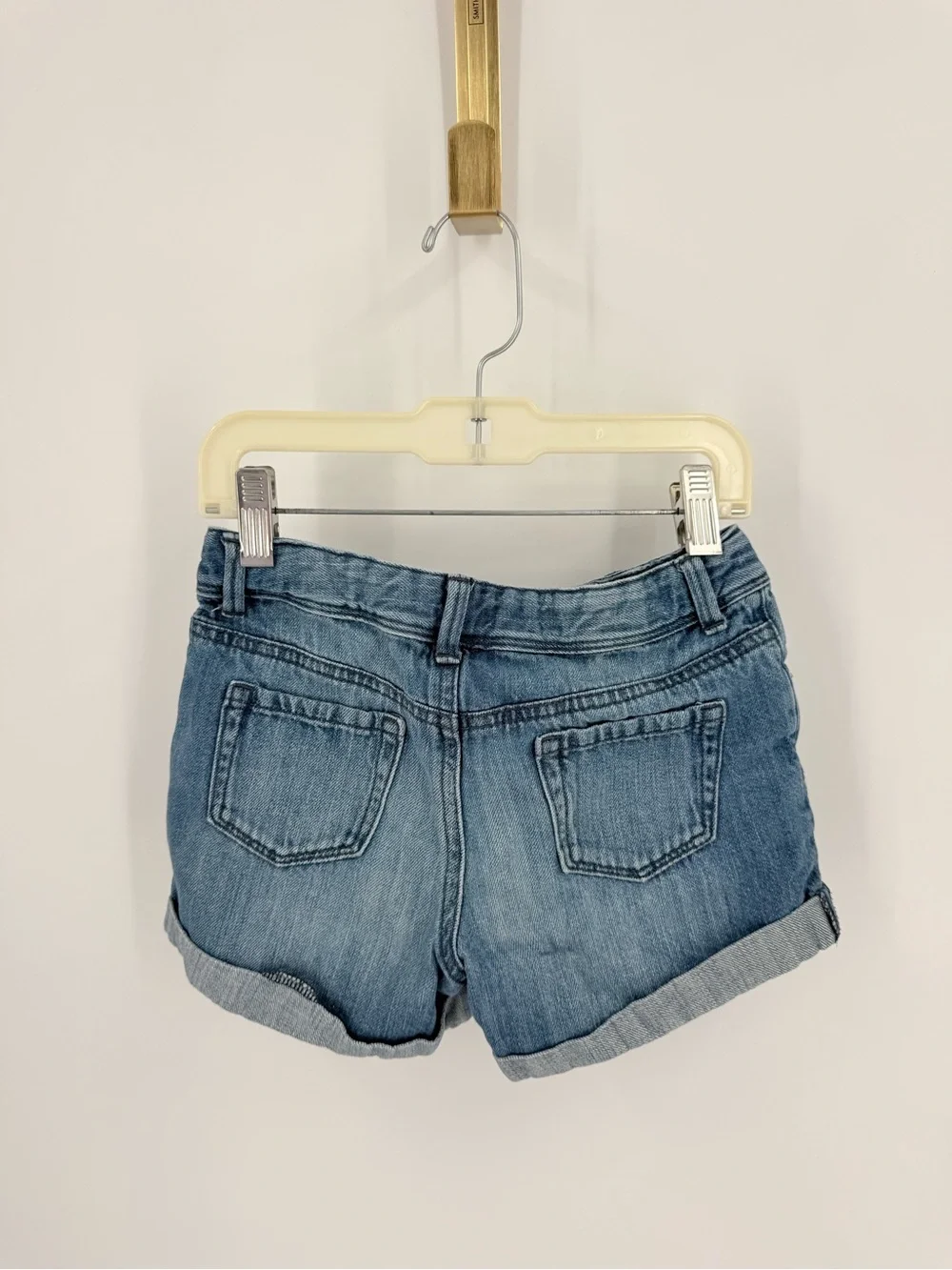 Gymboree Blue Denim Shorts with Rainbow & Watermelon Patches